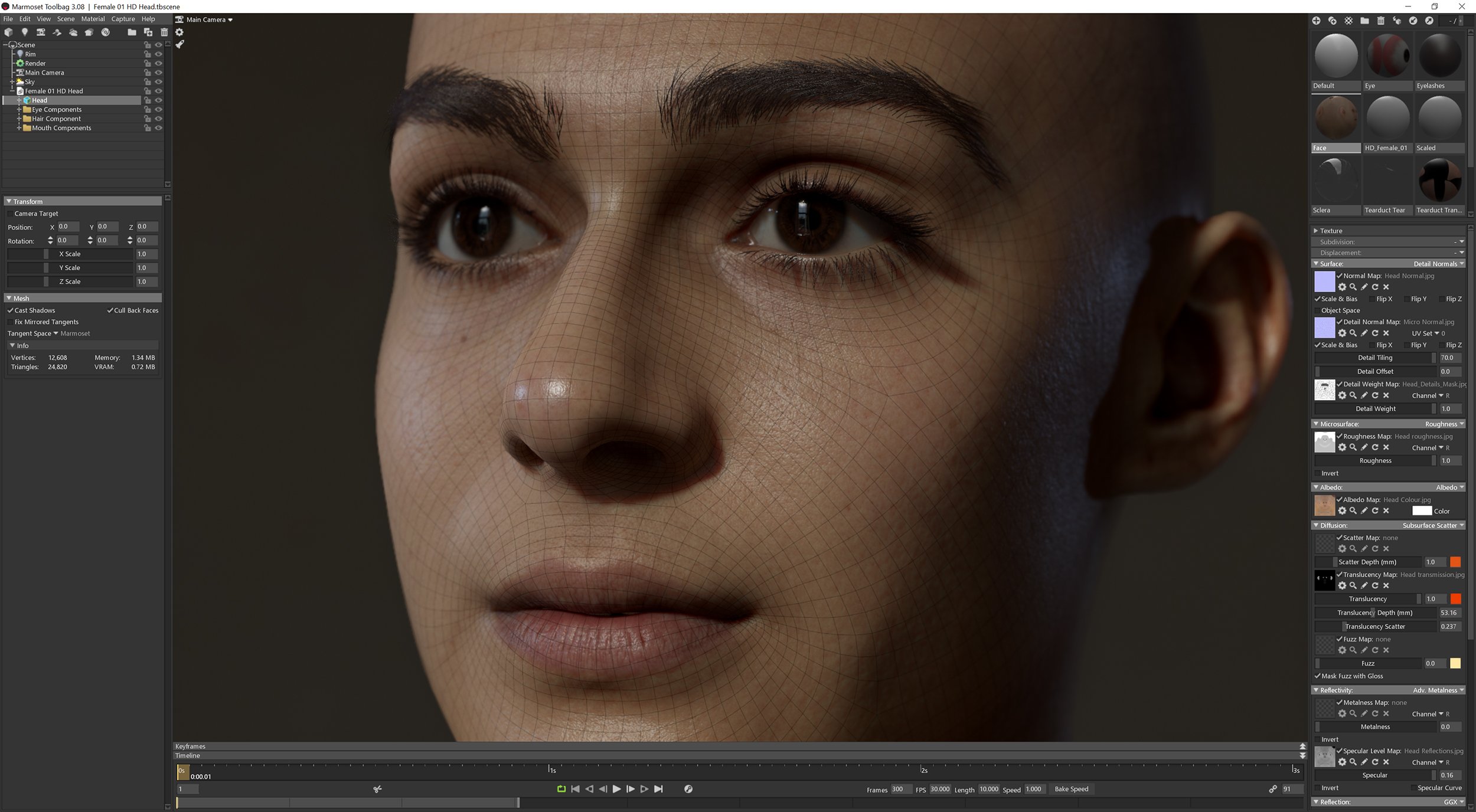 Female 3D Head scan download
